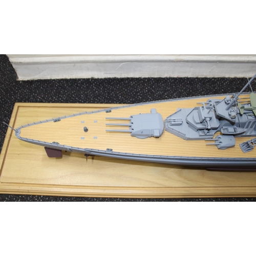 680 - Cased Battleship on Stand within Perspex Case
Case length 131.5cm
Height 35cm
COLLECTION ONLY