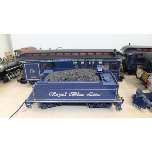 681 - BACHMAN B&O Royal Blue Line G Gauge Train and Carriages

Includes Engine, 3 Carriages and a Coal Car... 