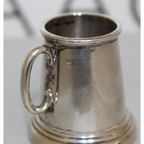 500 - Miniature Silver Hallmarked Tankard 
Height 5cm