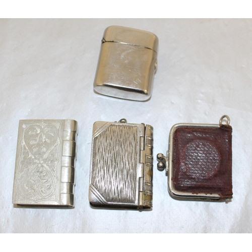 155 - Vintage Vesta Case/ Lighter/ Travelling Ink Well In Case/ Travelling Coin Holder