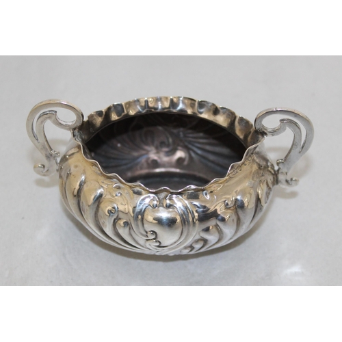 520 - Silver Hallmarked Miniature Sugar Bowl 
Length 8cm