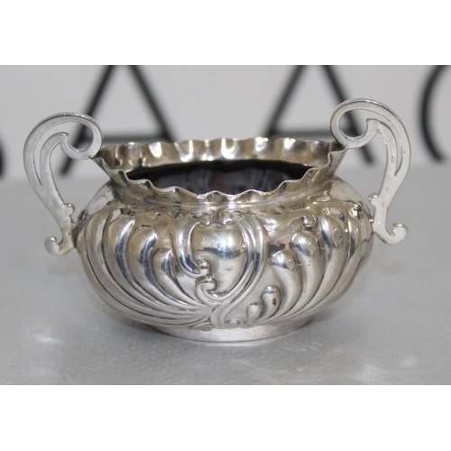 520 - Silver Hallmarked Miniature Sugar Bowl 
Length 8cm