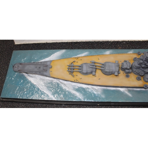 690 - Cased Japanese Battleship on Stand within Perspex Case(Damage To Case As Shown In Pictures)
144cm x ... 