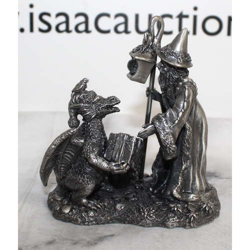 Boxed 3 x Myth And Magic Sculpture By The Tudor Mint Including