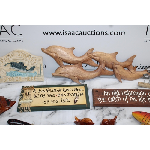 20 - Mixed Collectable Fish/Birds Related Plaques and Other Items