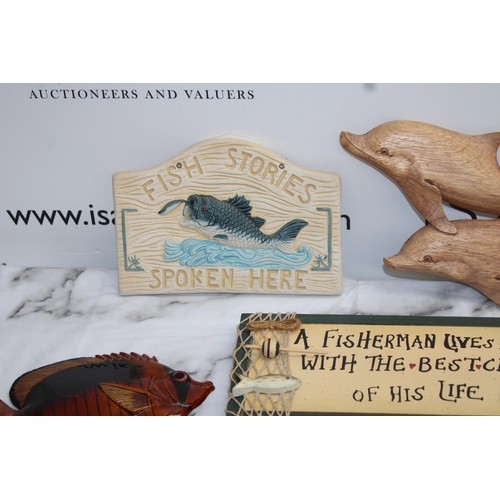 20 - Mixed Collectable Fish/Birds Related Plaques and Other Items