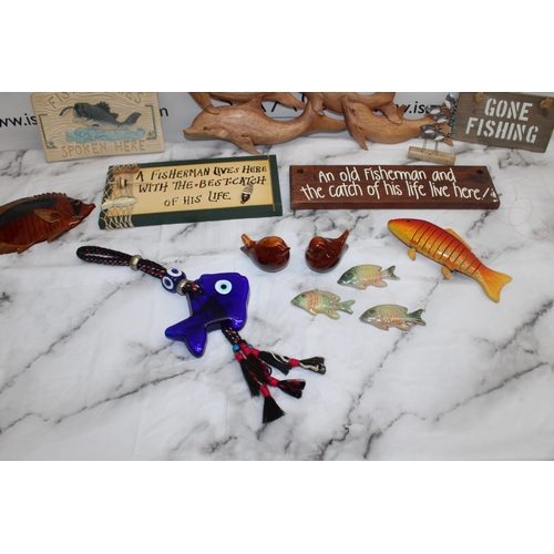 20 - Mixed Collectable Fish/Birds Related Plaques and Other Items