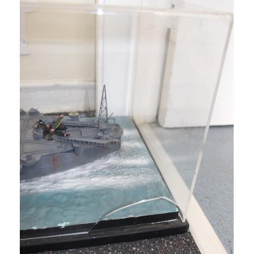 778 - Cased Japanese Battleship on Stand within Perspex Case(Damage To Case As Shown In Pictures)
144cm x ... 