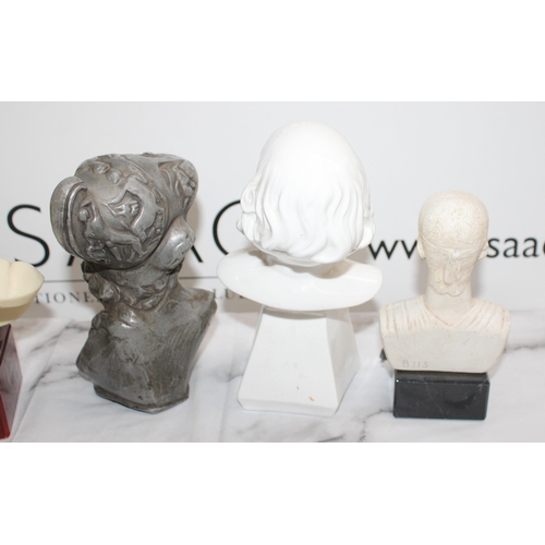 40 - Four Bust Figures - Different Compositions  - Tallest 21cm - Collection Only