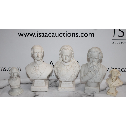 41 - Five Bust Figures - Different Compositions  - Tallest 20cm - Collection Only