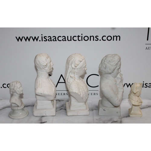 41 - Five Bust Figures - Different Compositions  - Tallest 20cm - Collection Only