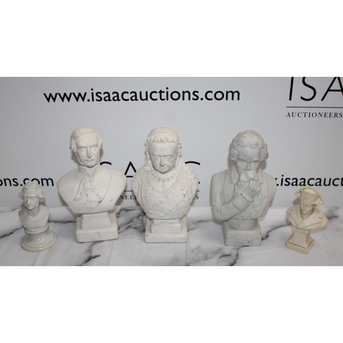 41 - Five Bust Figures - Different Compositions  - Tallest 20cm - Collection Only