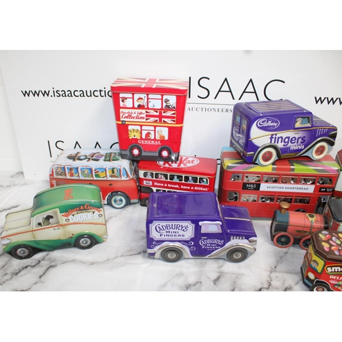 58 - Various Collectable Tins - Houses / Vehicles Etc