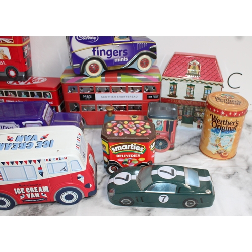 58 - Various Collectable Tins - Houses / Vehicles Etc