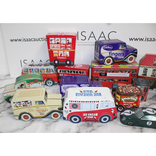 58 - Various Collectable Tins - Houses / Vehicles Etc