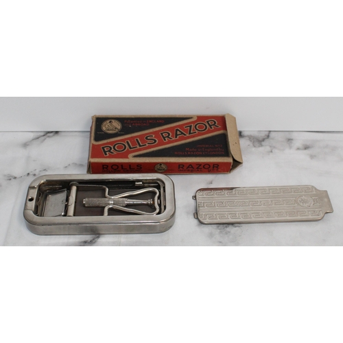 60 - Imperial No.2 Rolls Razor Nickel Plated Shaving Set