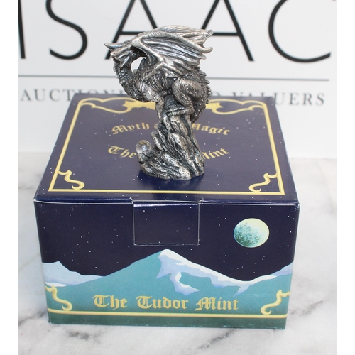 92 - 4 x Boxed Myth And Magic Sculpture By The Tudor Mint And A Crystal Ball (un-named) Including
3050 Th... 