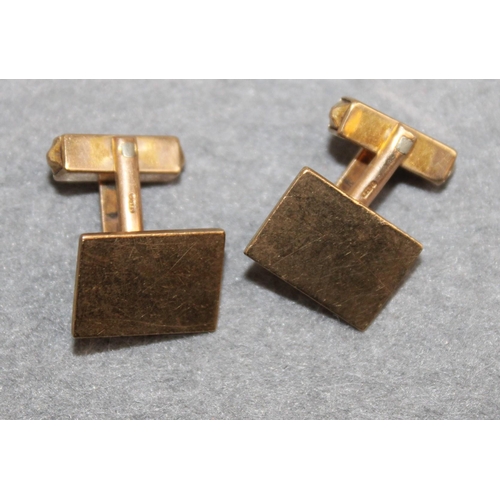 645 - Stamped 375 Gold Cufflinks Total weight-9.09g