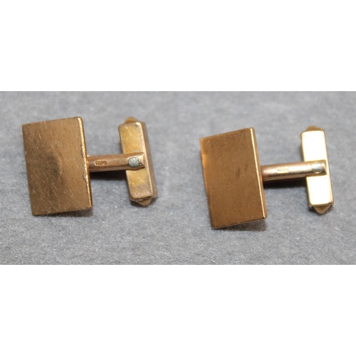 645 - Stamped 375 Gold Cufflinks Total weight-9.09g