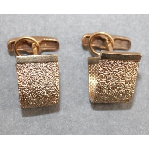 649 - Boxed Stamped 375 Gold Cufflinks Total Weight-21.87g