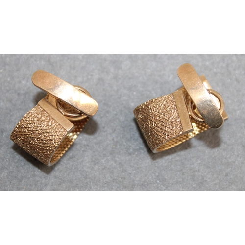 649 - Boxed Stamped 375 Gold Cufflinks Total Weight-21.87g