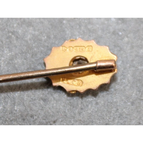 653 - Stamped 375 Gold Stick Pin Total Weight-1.13g