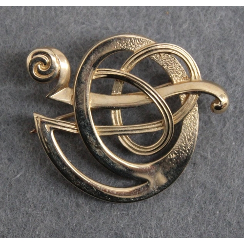 655 - Stamped 375 Gold Brooch Total Weight-7.75g