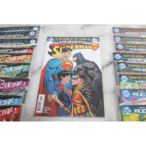 1 - A Selection Of Comics Including 
Superman Rebirth
Flash Rebirth
Green Arrow Rebirth
Suicide Squad Re... 