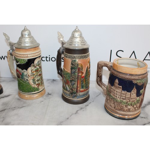 105 - 5 x Beer Steins/Tankards 1 Musical
COLLECTION ONLY