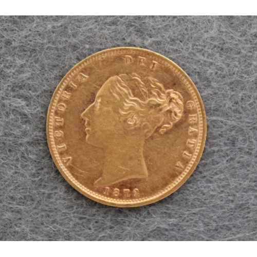 663 - 1872 Half Sovereign Queen Victoria Gold Coin Weight-3.97g