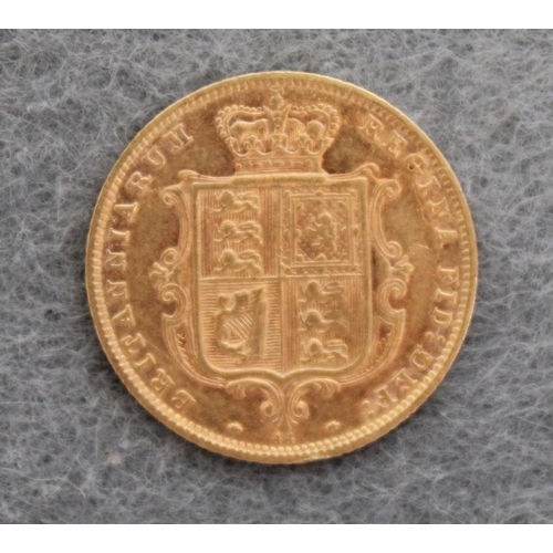 663 - 1872 Half Sovereign Queen Victoria Gold Coin Weight-3.97g