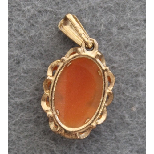 665 - Gold Cameo Pendant Total Weight-1.30g