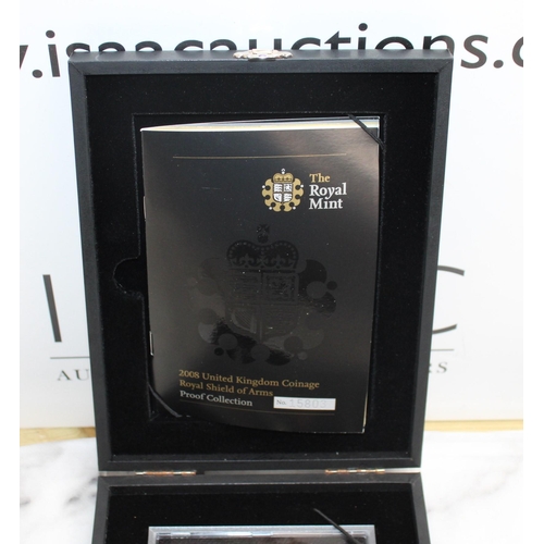 393 - 2008 UK Coinage Royal Shield Of Arms Proof Collection Boxed