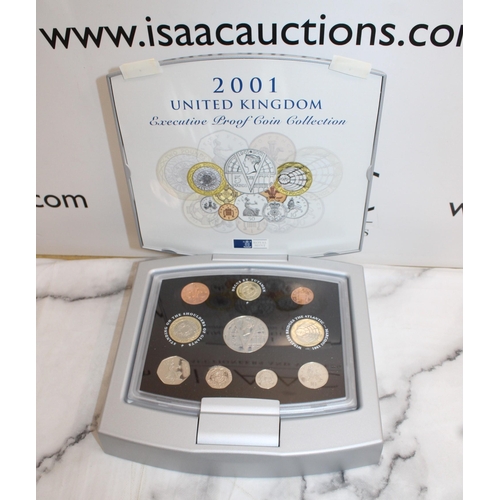 406 - 2001 Royal Mint UK Executive Proof Coin Collection Boxed