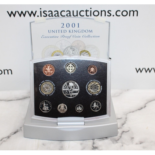 406 - 2001 Royal Mint UK Executive Proof Coin Collection Boxed