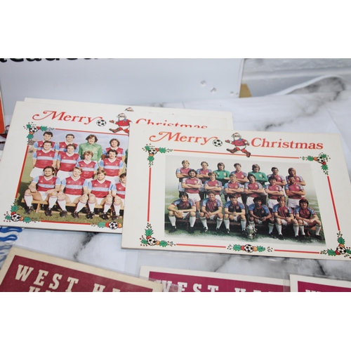 768 - WEST HAM Football Memorabilia 1970-1990 Including Pennants/Club Christmas Cards/Fixture Cards/Progra... 