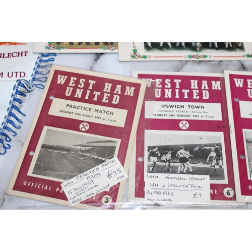 768 - WEST HAM Football Memorabilia 1970-1990 Including Pennants/Club Christmas Cards/Fixture Cards/Progra... 