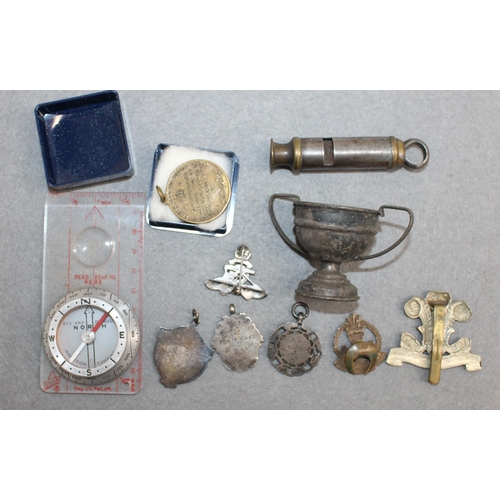 46 - Mixed Military Collectable Items - Some Hallmarked Silver