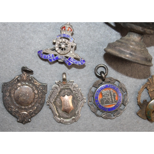 46 - Mixed Military Collectable Items - Some Hallmarked Silver