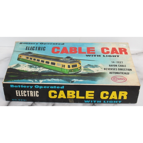 608 - Boxed Battery Operated Cable Car With Light By Cosmo UNTESTED