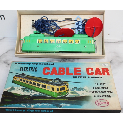 608 - Boxed Battery Operated Cable Car With Light By Cosmo UNTESTED