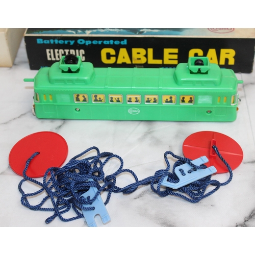 608 - Boxed Battery Operated Cable Car With Light By Cosmo UNTESTED