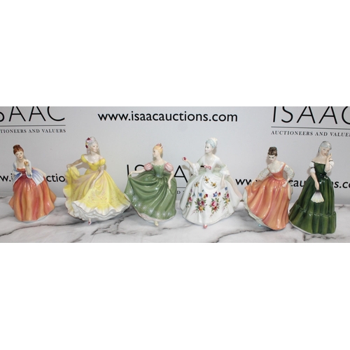 173 - Six Royal Doulton Figurines Unboxed Inc Diana 2468/Fleur 2369 Damage To Neck As Shown In Pictures/Fa... 