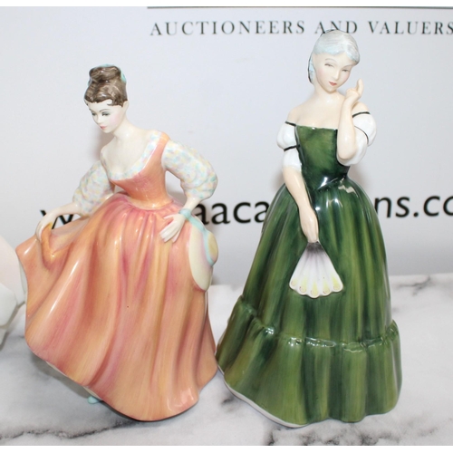 173 - Six Royal Doulton Figurines Unboxed Inc Diana 2468/Fleur 2369 Damage To Neck As Shown In Pictures/Fa... 