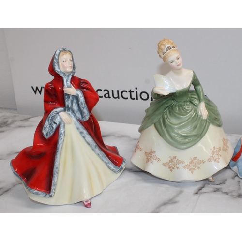 177 - Six Royal Doulton Figurines Unboxed Inc Soiree 2312/ Rachel 2936/Stephanie 2811/Sara 2265/Elyse 2429... 