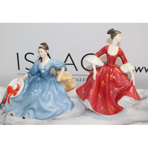 177 - Six Royal Doulton Figurines Unboxed Inc Soiree 2312/ Rachel 2936/Stephanie 2811/Sara 2265/Elyse 2429... 