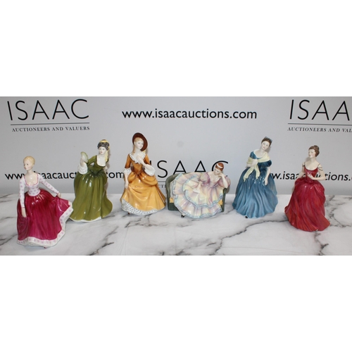 178 - Six Royal Doulton Figurines Unboxed Inc Fiona 2694/Innocence 2847/Simone 2378/Sandra 2265/Pauline 24... 