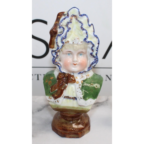 179 - Antique Porcelain Bonnet Head Height-12cm & Vintage GOEBEL W.Germany Blue tit
COLLECTION ONLY
