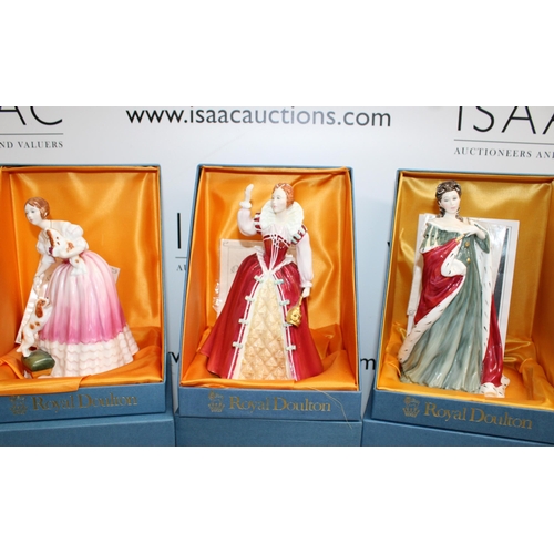 180 - Three Boxed Royal Doulton Limited Edition Queen Of Realms Figurines Inc-Queen Victoria 3125/Queen El... 