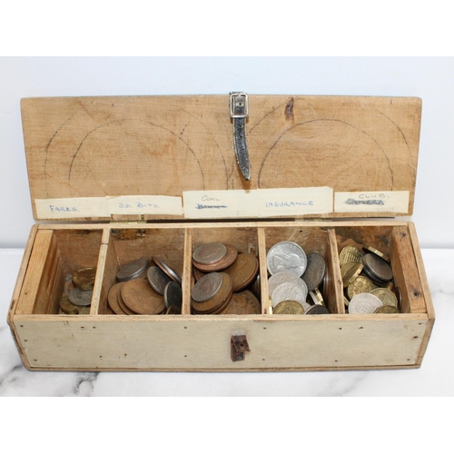 372 - Mixed English Coinage In Wooden Box